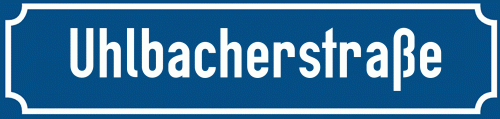 Straßenschild Uhlbacherstraße zum kostenlosen Download