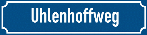 Straßenschild Uhlenhoffweg