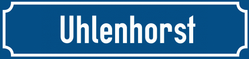 Straßenschild Uhlenhorst zum kostenlosen Download