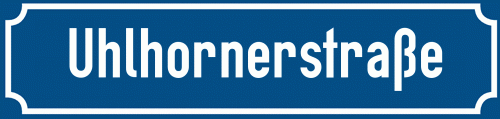 Straßenschild Uhlhornerstraße zum kostenlosen Download