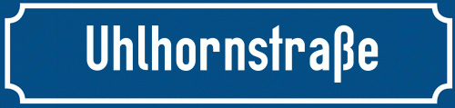 Straßenschild Uhlhornstraße zum kostenlosen Download