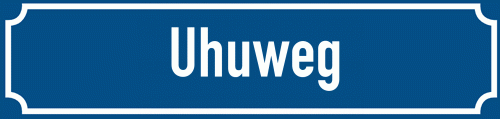 Straßenschild Uhuweg zum kostenlosen Download