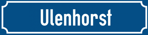 Straßenschild Ulenhorst zum kostenlosen Download