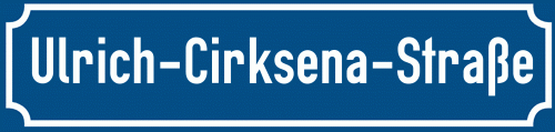 Straßenschild Ulrich-Cirksena-Straße