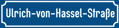 Straßenschild Ulrich-von-Hassel-Straße