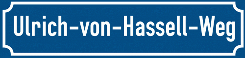Straßenschild Ulrich-von-Hassell-Weg