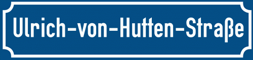Straßenschild Ulrich-von-Hutten-Straße zum kostenlosen Download