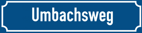 Straßenschild Umbachsweg
