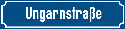 Straßenschild Ungarnstraße zum kostenlosen Download