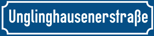 Straßenschild Unglinghausenerstraße
