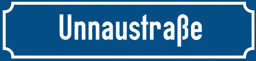 Straßenschild Unnaustraße