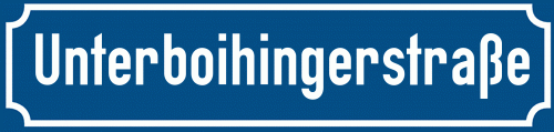 Straßenschild Unterboihingerstraße