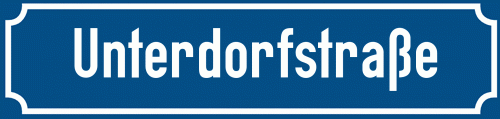 Straßenschild Unterdorfstraße zum kostenlosen Download