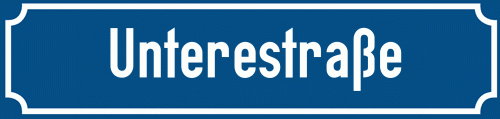 Straßenschild Unterestraße