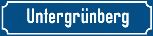 Straßenschild Untergrünberg
