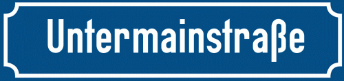 Straßenschild Untermainstraße zum kostenlosen Download