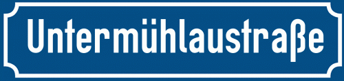 Straßenschild Untermühlaustraße