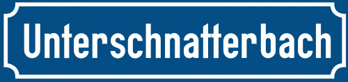 Straßenschild Unterschnatterbach zum kostenlosen Download