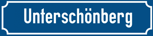 Straßenschild Unterschönberg
