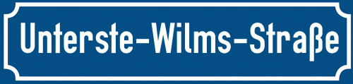 Straßenschild Unterste-Wilms-Straße