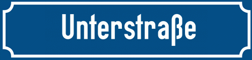 Straßenschild Unterstraße zum kostenlosen Download