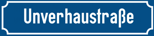 Straßenschild Unverhaustraße