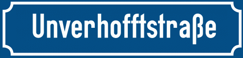 Straßenschild Unverhofftstraße