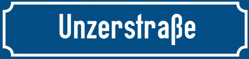 Straßenschild Unzerstraße
