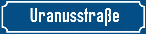 Straßenschild Uranusstraße zum kostenlosen Download