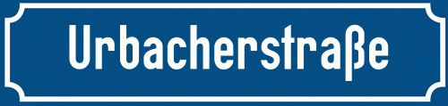 Straßenschild Urbacherstraße zum kostenlosen Download