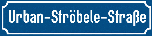 Straßenschild Urban-Ströbele-Straße zum kostenlosen Download