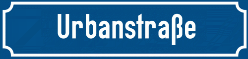 Straßenschild Urbanstraße zum kostenlosen Download