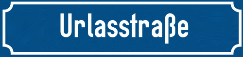 Straßenschild Urlasstraße zum kostenlosen Download
