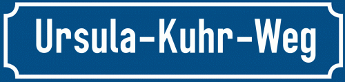 Straßenschild Ursula-Kuhr-Weg