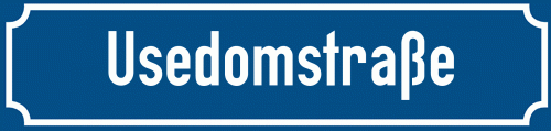 Straßenschild Usedomstraße