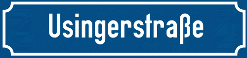 Straßenschild Usingerstraße zum kostenlosen Download
