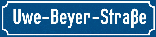 Straßenschild Uwe-Beyer-Straße