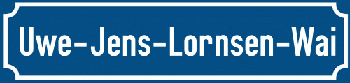 Straßenschild Uwe-Jens-Lornsen-Wai
