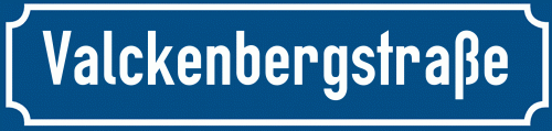 Straßenschild Valckenbergstraße zum kostenlosen Download