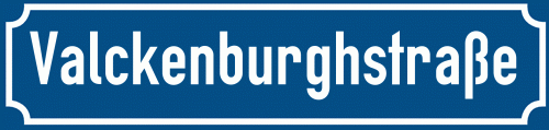 Straßenschild Valckenburghstraße
