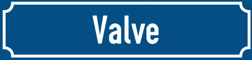 Straßenschild Valve