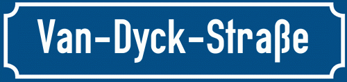 Straßenschild Van-Dyck-Straße