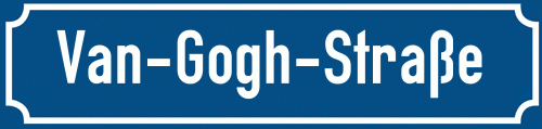 Straßenschild Van-Gogh-Straße zum kostenlosen Download