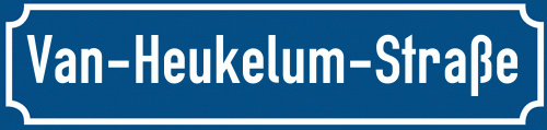Straßenschild Van-Heukelum-Straße