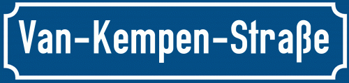 Straßenschild Van-Kempen-Straße