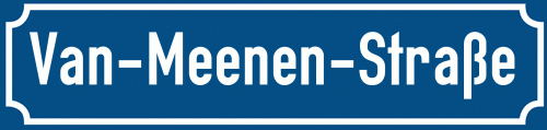 Straßenschild Van-Meenen-Straße