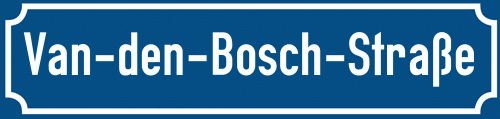 Straßenschild Van-den-Bosch-Straße zum kostenlosen Download