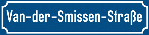 Straßenschild Van-der-Smissen-Straße