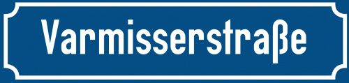Straßenschild Varmisserstraße zum kostenlosen Download