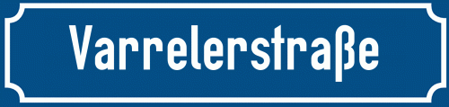 Straßenschild Varrelerstraße